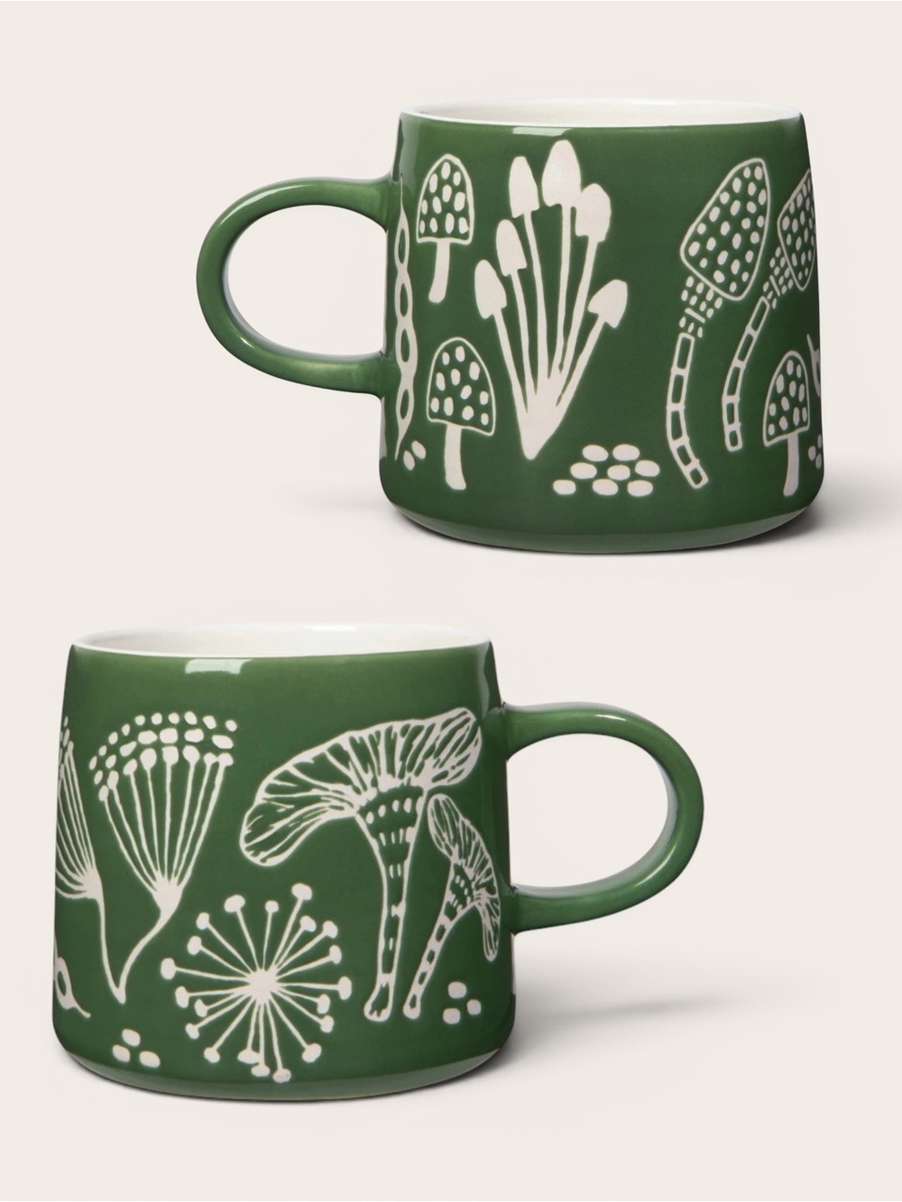 New Green Mushroom Pattern Ceramic Mug - Home Dining